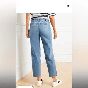 NWT Talbots Easy Straight Ankle Pearl Wash Raw Hem Blue Jeans Size 16P